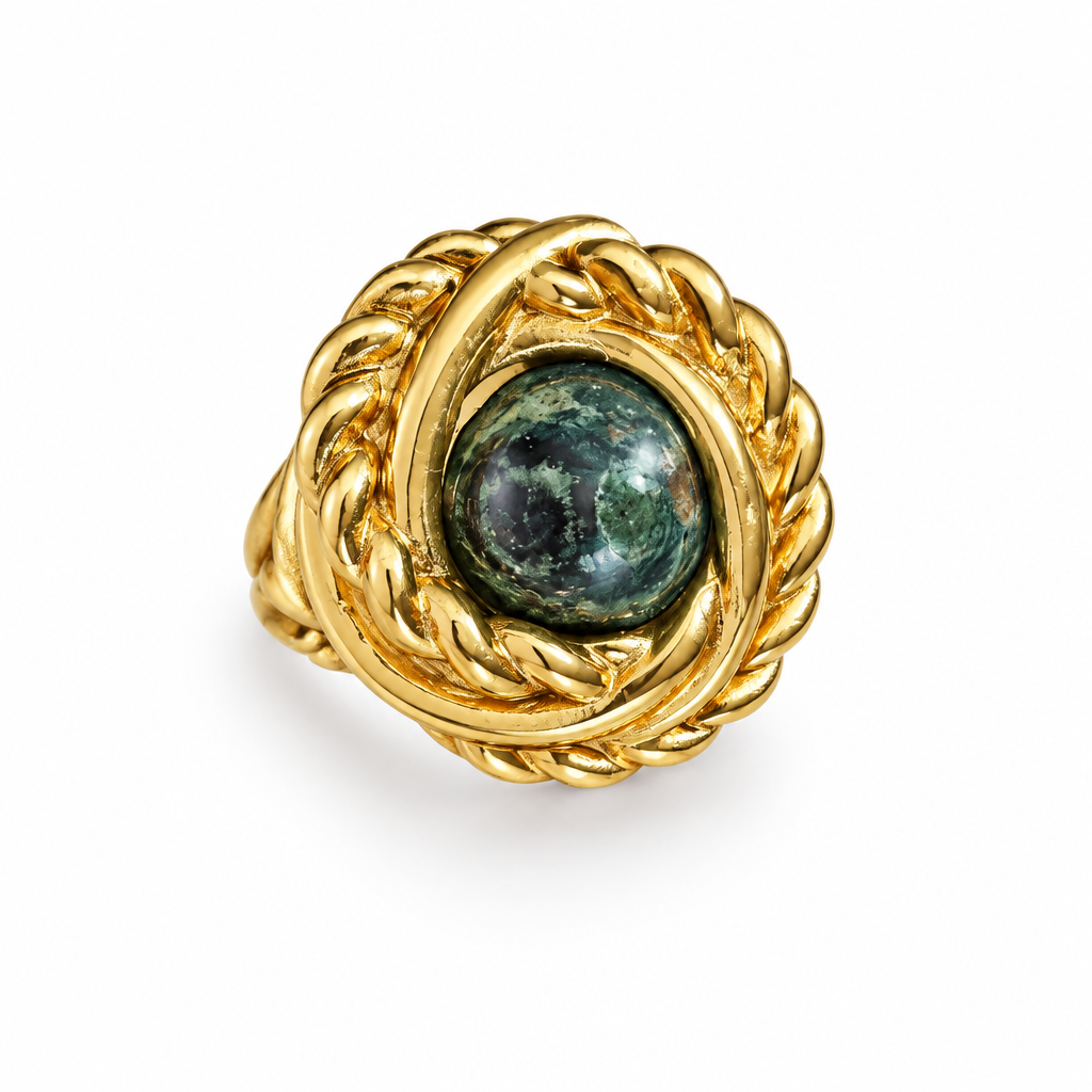 GAS BIJOUX - BAGUE ATIK DORÉE - VESSONITE - TAILLE 3