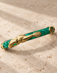 GAS BIJOUX - BRACELET JONC COBRA ACÉTATE VERT MÉTAL DORÉ - TAILLE 1