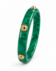 GAS BIJOUX - BRACELET JONC CAFTAN BIS - ACÉTATE VERT - METAL DORÉ
