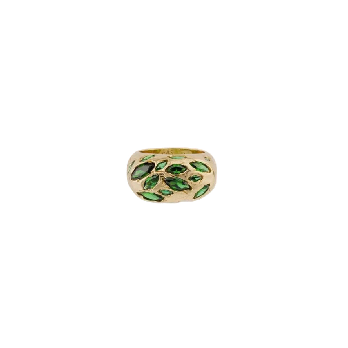 GAS BIJOUX - BAGUE FRAGMENT STRASS VERTS - 2 TAILLES
