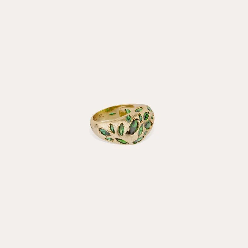GAS BIJOUX - BAGUE PRISME CRISTAUX VERTS - TAILLE 56