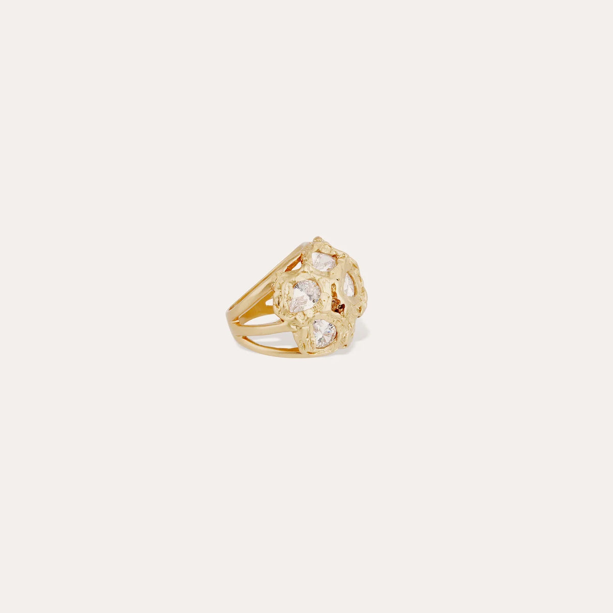 GAS BIJOUX - BAGUE FRAGMENT STRASS BLANCS - TAILLE 3