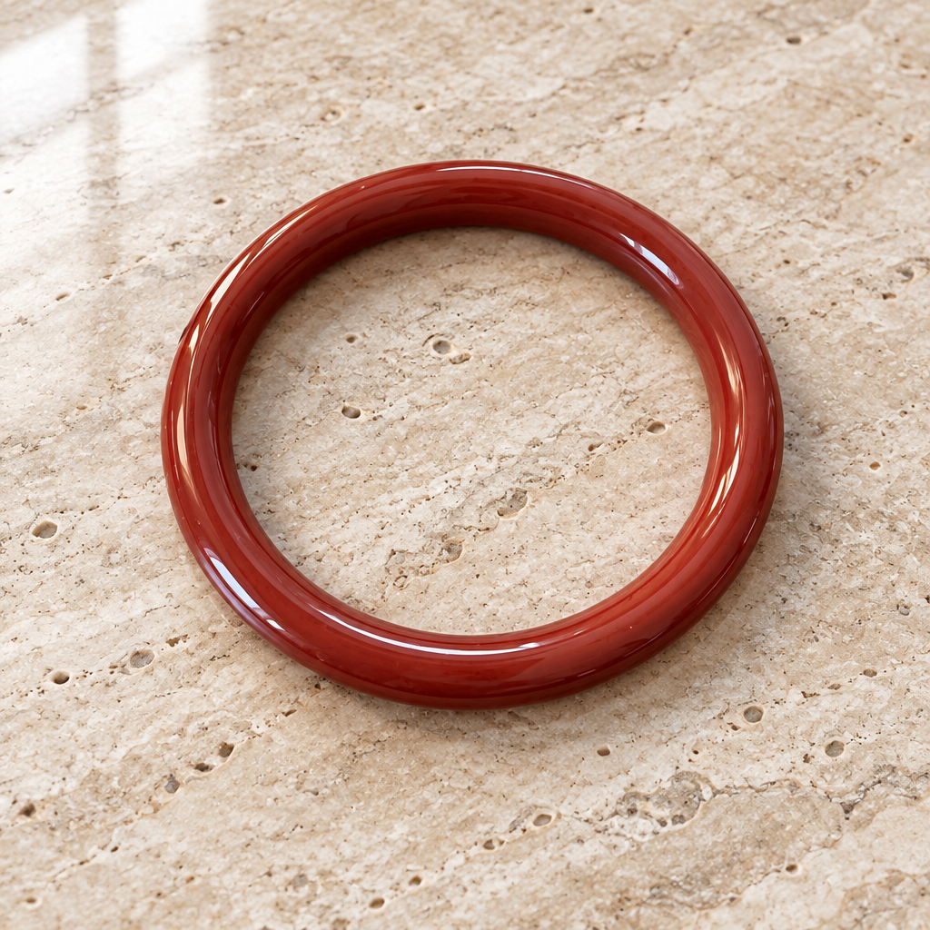 GAS BIJOUX - BRACELET JONC TURNER ACÉTATE TERRACOTA - MÉTAL DORÉ