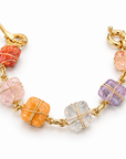 GAS BIJOUX - BRACELET RAINBOW SQUARE MULTICOLORE - MÉTAL DORÉ