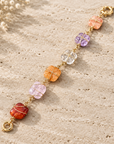 GAS BIJOUX - BRACELET RAINBOW SQUARE MULTICOLORE - MÉTAL DORÉ