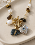 GAS BIJOUX - COLLIER GIPSY CHARMS - METAL DORE - PIERRES NATURELLES