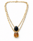 GAS BIJOUX - COLLIER SCAPULAIRE SCARAMOUCHE ÉMAIL - ONYX NOIR