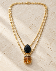 GAS BIJOUX - COLLIER SCAPULAIRE SCARAMOUCHE ÉMAIL - ONYX NOIR