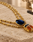 GAS BIJOUX - COLLIER SCAPULAIRE SCARAMOUCHE ÉMAIL - ONYX NOIR