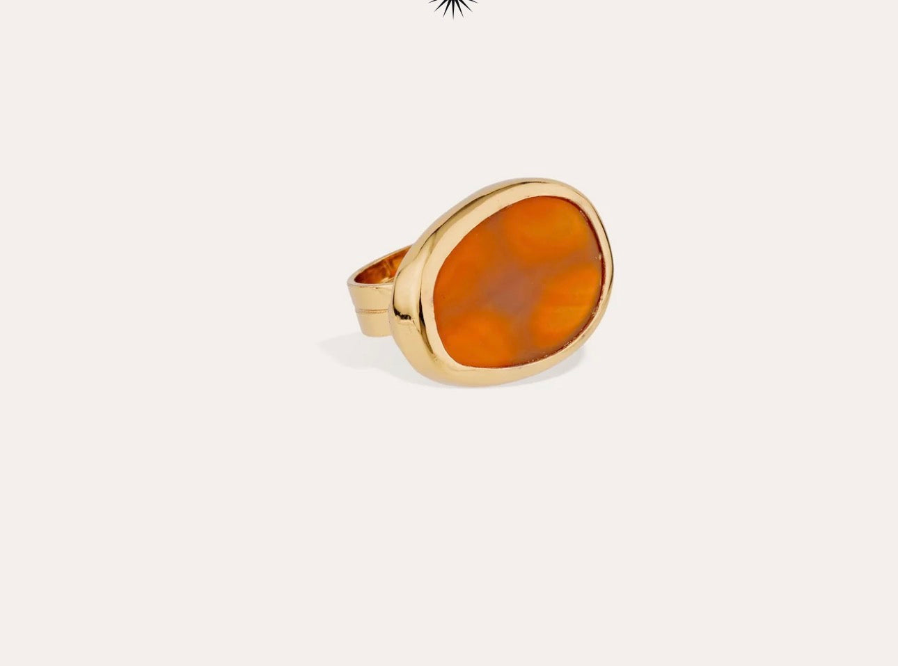 GAS BIJOUX - BAGUE AURA MINI DOREE - CORNALINE - AJUSTABLE