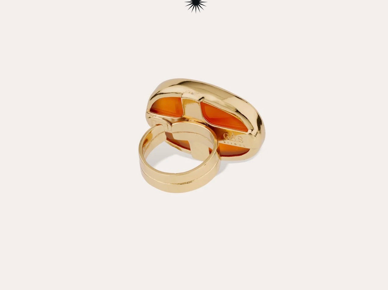 GAS BIJOUX - BAGUE AURA MINI DOREE - CORNALINE - AJUSTABLE