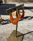 GAS BIJOUX - Boucles d'oreilles ECUME petit modèle acétate dorées - Caramel non opaque