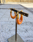GAS BIJOUX - Boucles d'oreilles ECUME petit modèle acétate dorées - Caramel