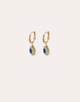 GAS BIJOUX - Boucles d’oreilles TAO SPLASH dorées à l’or fin - Lapis et turquoise
