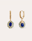 GAS BIJOUX - Boucles d’oreilles TAO SPLASH dorées à l’or fin - Lapis et turquoise