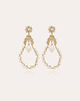 GAS BIJOUX - Boucles d’oreilles NUBIA dorées- Nacré blanche et métal doré à l’or fin