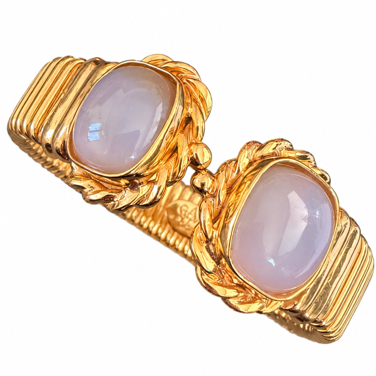 GAS BIJOUX - BRACELET AMARANTE DOUBLE QUARTZ ROSE -  PETIT MODÈLE - MÉTAL DORÉ