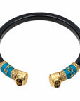GAS BIJOUX - BRACELET SARINA ACETATE NOIR - MÉTAL DORÉ