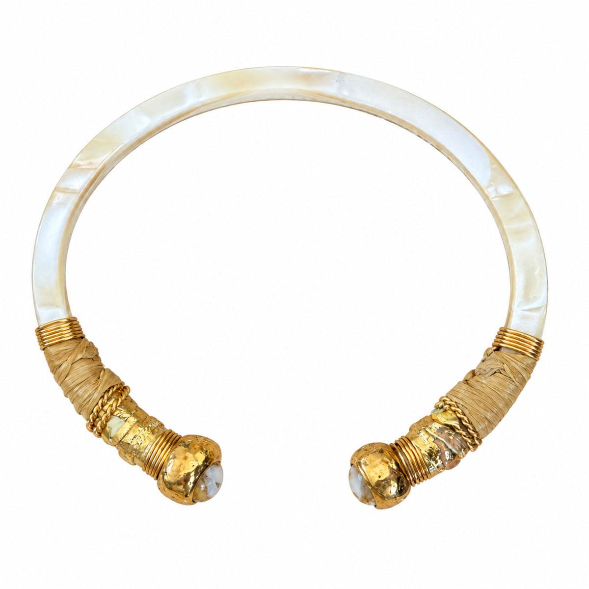 GAS BIJOUX - BRACELET SARI ACÉTATE IVOIRE - MÉTAL DORÉ