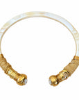 GAS BIJOUX - BRACELET SARI ACÉTATE IVOIRE - MÉTAL DORÉ