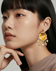 GAS BIJOUX - BOUCLES D'OREILLES HAVANA EMAIL GRAND MODELE dorées