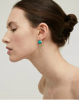 GAS BIJOUX - Boucles d’oreilles TİKİ dorées à l’or fin - Turquoise