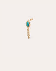 GAS BIJOUX - Boucles d’oreilles TİKİ dorées à l’or fin - Turquoise