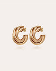 GAS BIJOUX - Boucles d’oreilles créoles ATIK moyen modèle dorées à l’or fin - Tiges droites