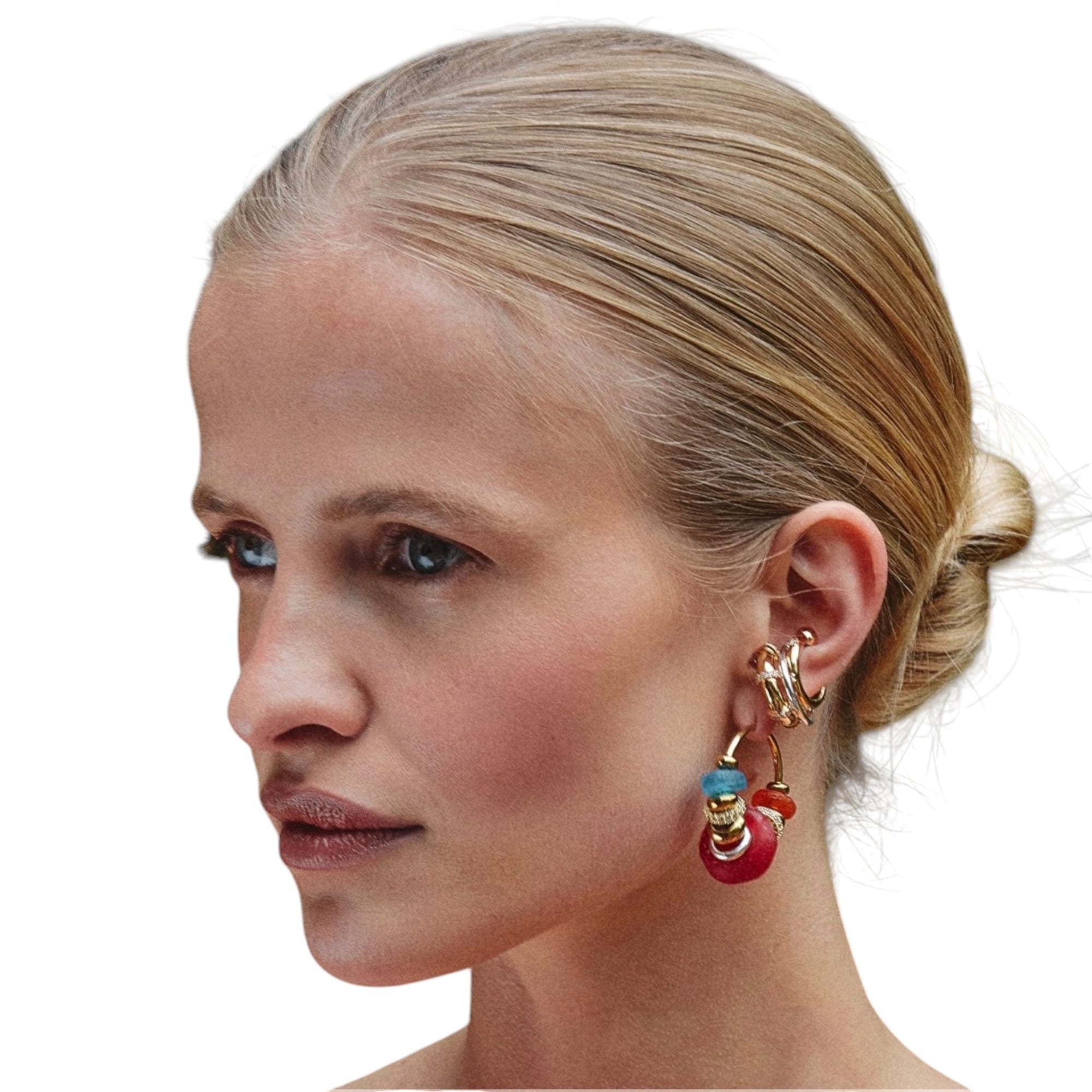 SIGAL - BOUCLES D'OREILLES SIA ROUGE