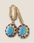 GAS BIJOUX - Boucles d’oreilles TAO SPLASH dorées - Bleu et bleu marine