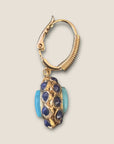 GAS BIJOUX - Boucles d’oreilles TAO SPLASH dorées - Bleu et bleu marine