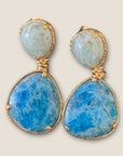 GAS BIJOUX - Boucles d’oreilles SILIA dorées - Turquoise et Amazonite