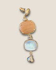GAS BIJOUX - Boucles d’oreilles SILÈNE petit modèle dorées à l’or fin - Bois et nacre blanche