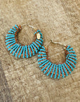 GAS BIJOUX - Boucles d'oreilles IZZIA grand modèle dorées à l'or fin - Turquoise et cristaux de Swarovski orange