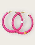 GAS BIJOUX - Boucles d'oreilles Abelo rose Raphia