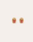 GAS BIJOUX - Boucles d’oreilles puces SCARAMOUCHE émail dorées à l’or fin