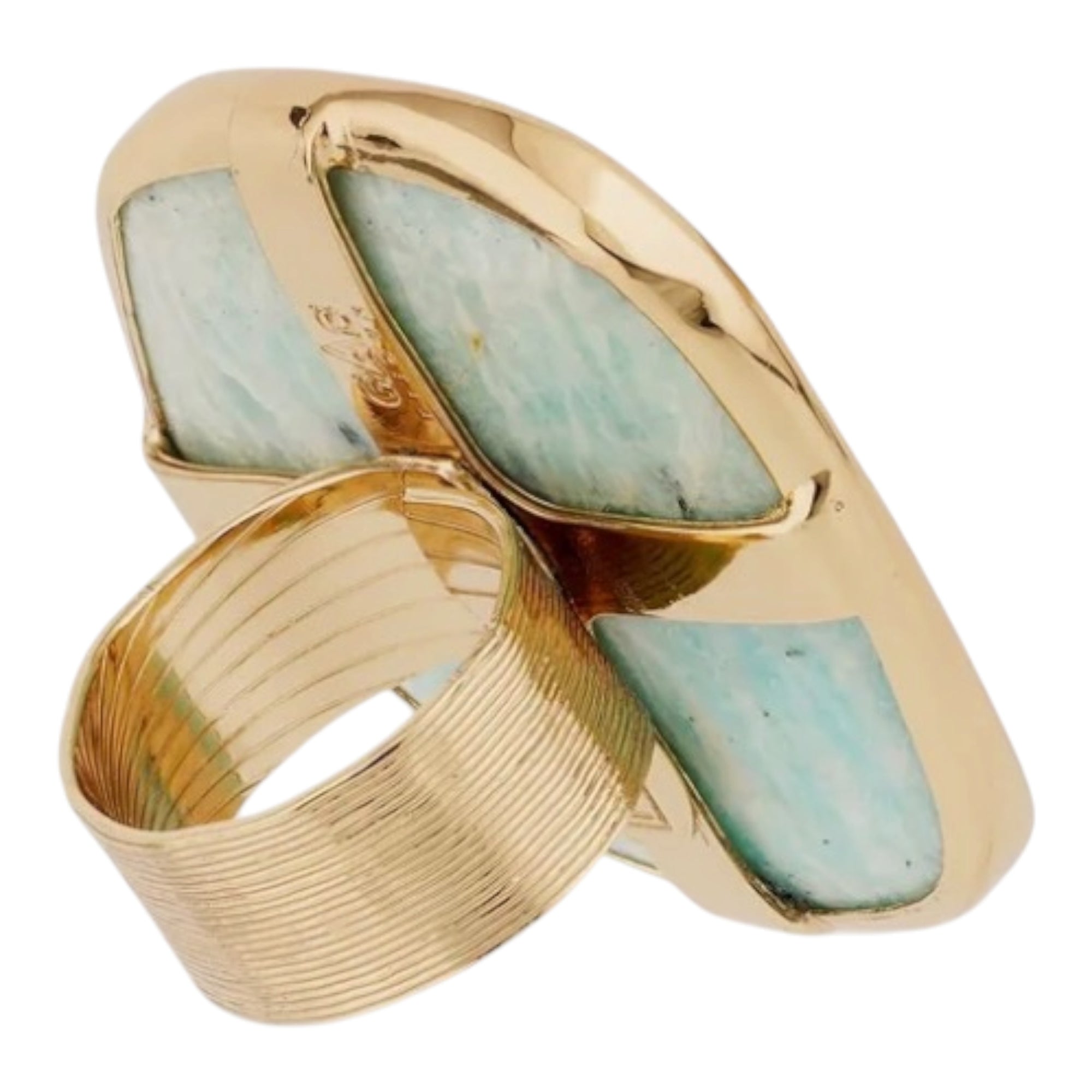 GAS BIJOUX - BAGUE AURA - AMAZONITE - AJUSTABLE