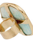 GAS BIJOUX - BAGUE AURA - AMAZONITE - AJUSTABLE