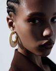 GAS BIJOUX - BOUCLES D'OREILLES CREOLES SELVA DORÉES - BEIGES