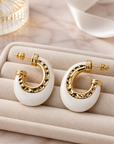 GAS BIJOUX - BOUCLES D'OREILLES CREOLES SELVA DORÉES - BEIGES