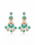 GAS BIJOUX - BOUCLES D'OREILLES SEQUIN TRIPLE - BASE BLANCHE - INÉDITE
