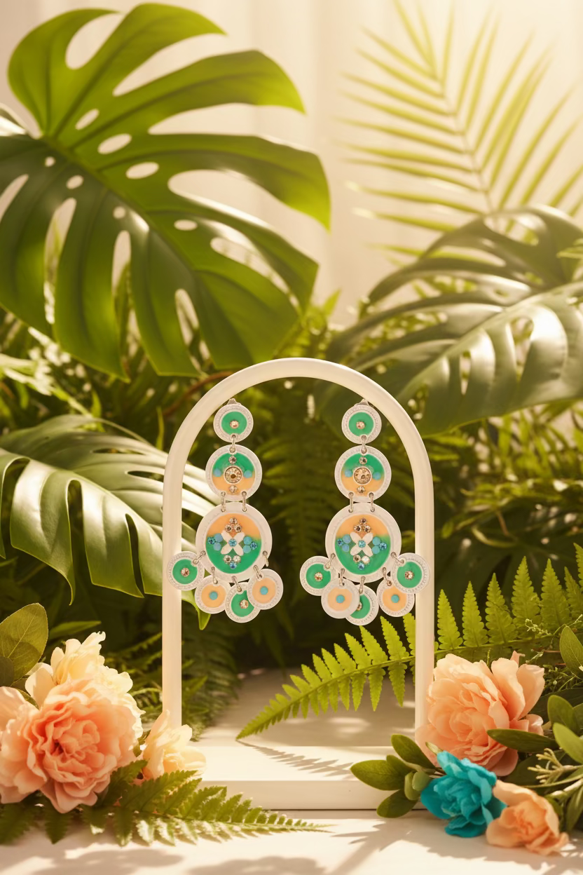 GAS BIJOUX - BOUCLES D'OREILLES SEQUIN TRIPLE - BASE BLANCHE - INÉDITE