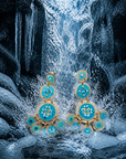 GAS BIJOUX - BOUCLES D'OREILLES SEQUIN TRIPLE DORÉES - TURQUOISE