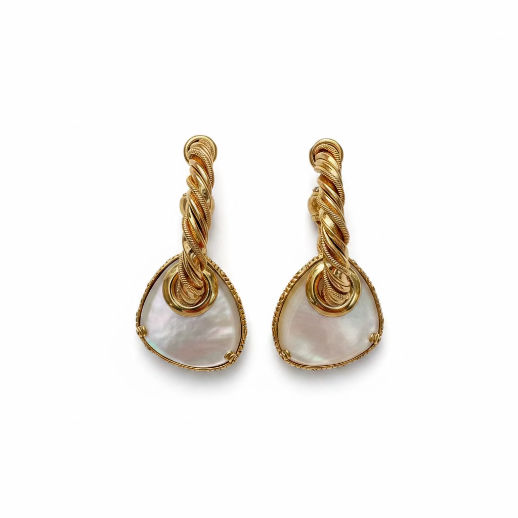 GAS BIJOUX - BOUCLES D'OREILLES CREOLES TORRIDE SILIA - NACRE BLANCHE