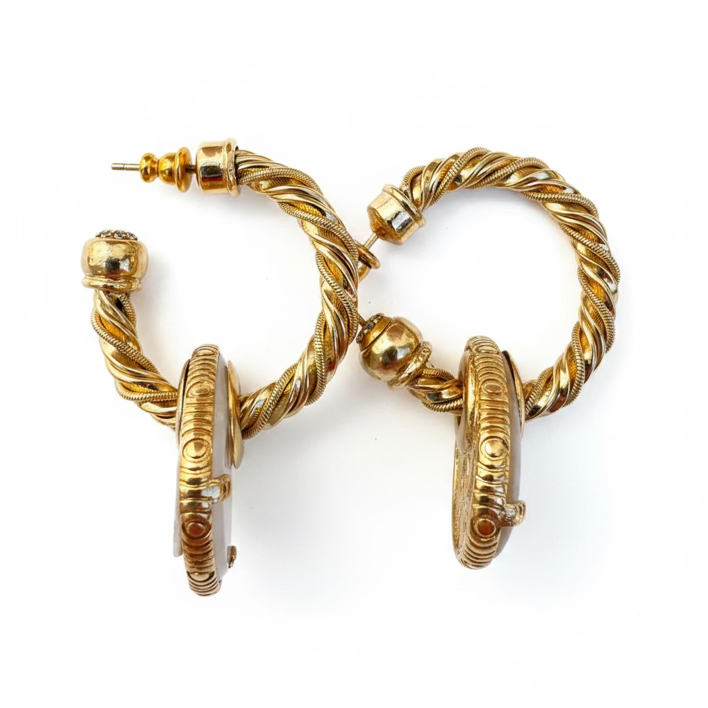 GAS BIJOUX - BOUCLES D'OREILLES CREOLES TORRIDE SILIA - NACRE BLANCHE