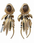 GAS BIJOUX - BOUCLES D’OREILLES BALANDRA TIGES DROITES DORÉES - MARRON
