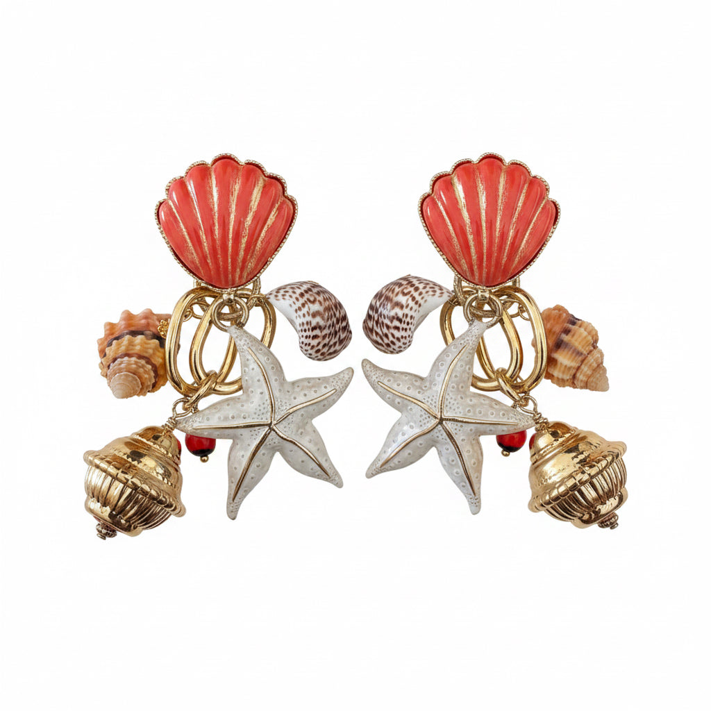 GAS BIJOUX - BOUCLES D’OREIILES CLIPS SANIBEL CHARMS DORÉES