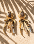 GAS BIJOUX - BOUCLES D’OREILLES BALANDRA TIGES DROITES DORÉES - MARRON