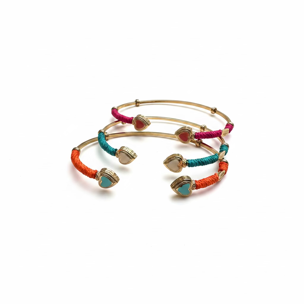 GAS BIJOUX - BRACELET DUALITY AMORE DORÉES EMAILLÉS  - 3 COULEURS