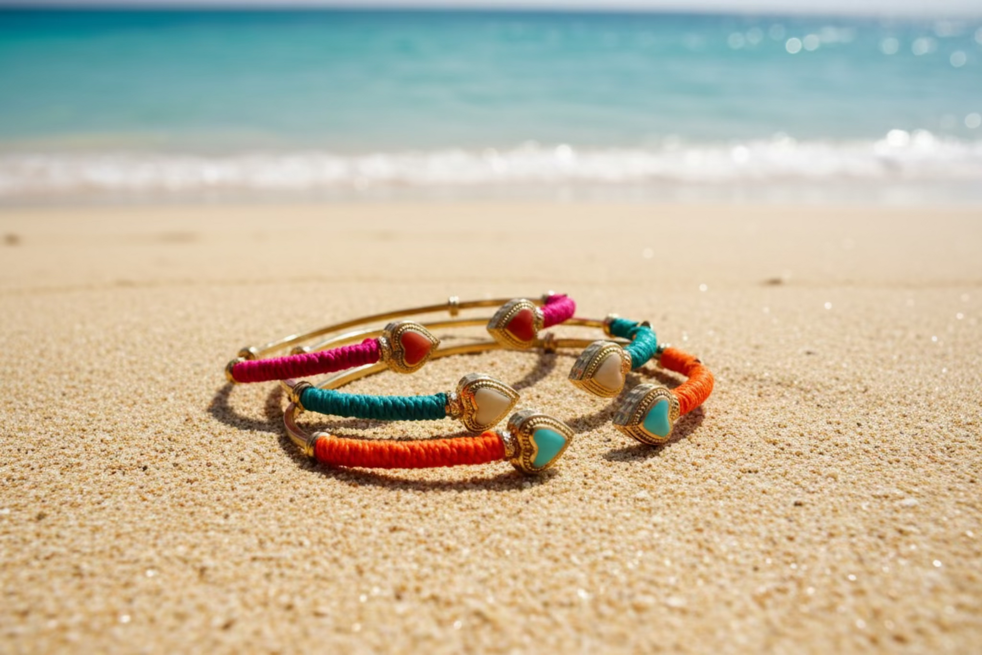 GAS BIJOUX - BRACELET DUALITY AMORE DORÉES EMAILLÉS  - 3 COULEURS